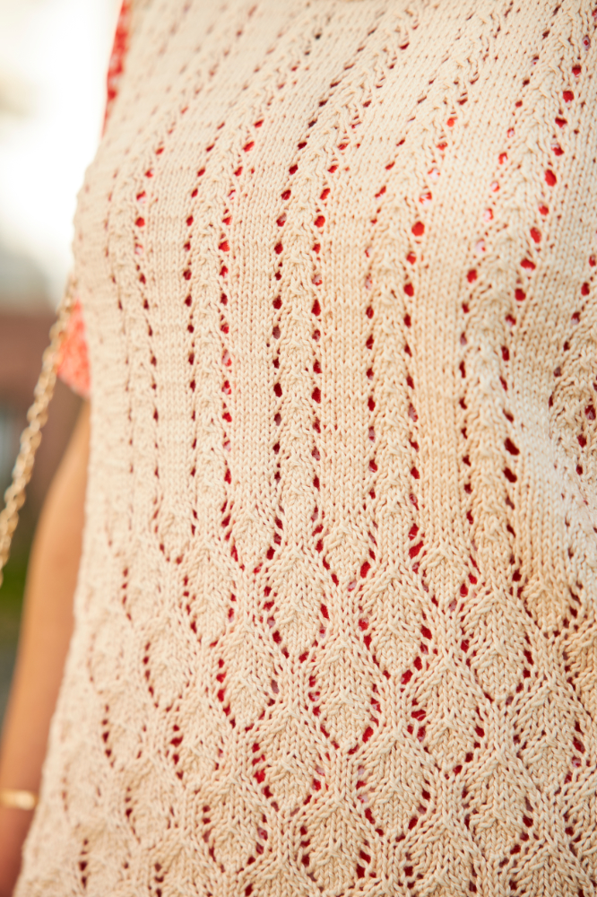 Top mit Ajourmustern | Anleitungsheft | Wolle Basic Cotton 0005 - beige | Stricken | Regina Bühler, Pro Lana Top mit Ajourmustern | Anleitungsheft | Wolle Basic Cotton 0005 - beige | Stricken | Regina Bühler, Pro Lana