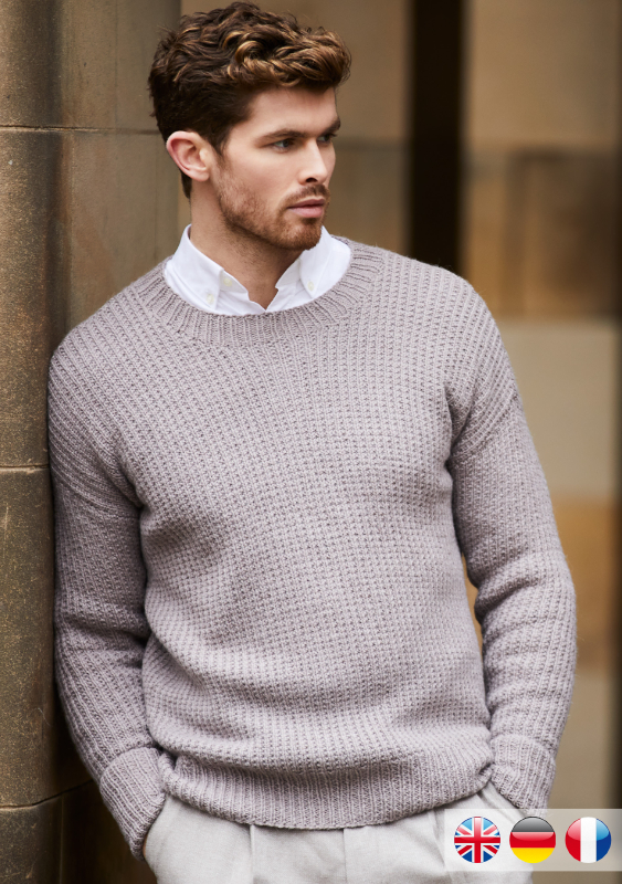 Herrenpullover Gandy mit rundem Halsausschnitt | Einzelanleitung | Stricken | Quail Studio